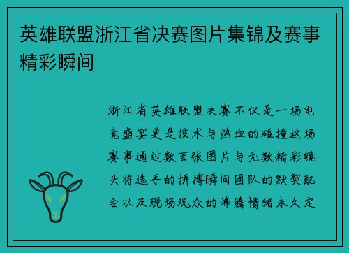 英雄联盟浙江省决赛图片集锦及赛事精彩瞬间